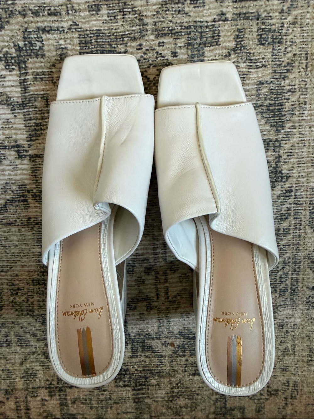 Sam Edelman White Leather Block Heels